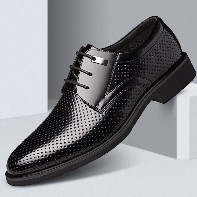 Low-Top Men's Shoes Business Formal Hollow out Leather Shoes Breathable Anti-Slip Wear-Resistant Wedding Groom Shoes Men's Boots