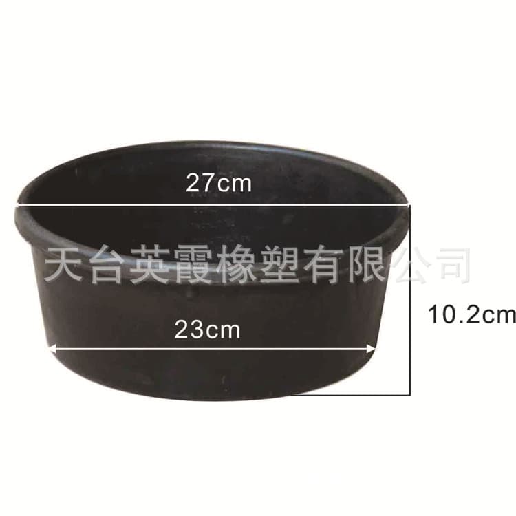 In Stock Rubber Bucket Rubber Feeding Bowl Black Rubber Cat Dog Food Bowl Round Pet Food Bowl 4QT
