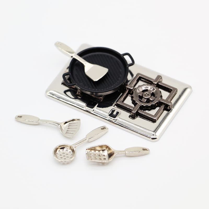 Dollhouse food and play hardware kitchen utensils colander soup pot spatula miniature scene OB1 model doll house accessories