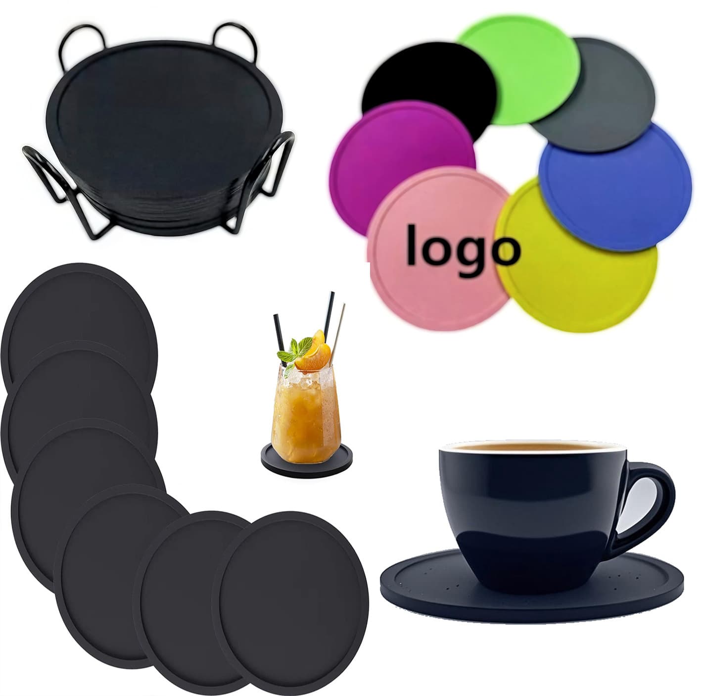 In Stock Round Silicone Heat Insulation Coaster Table Home Western Food Coffee Mat 10CM Heat Resistant Non-Slip Silicone Pad