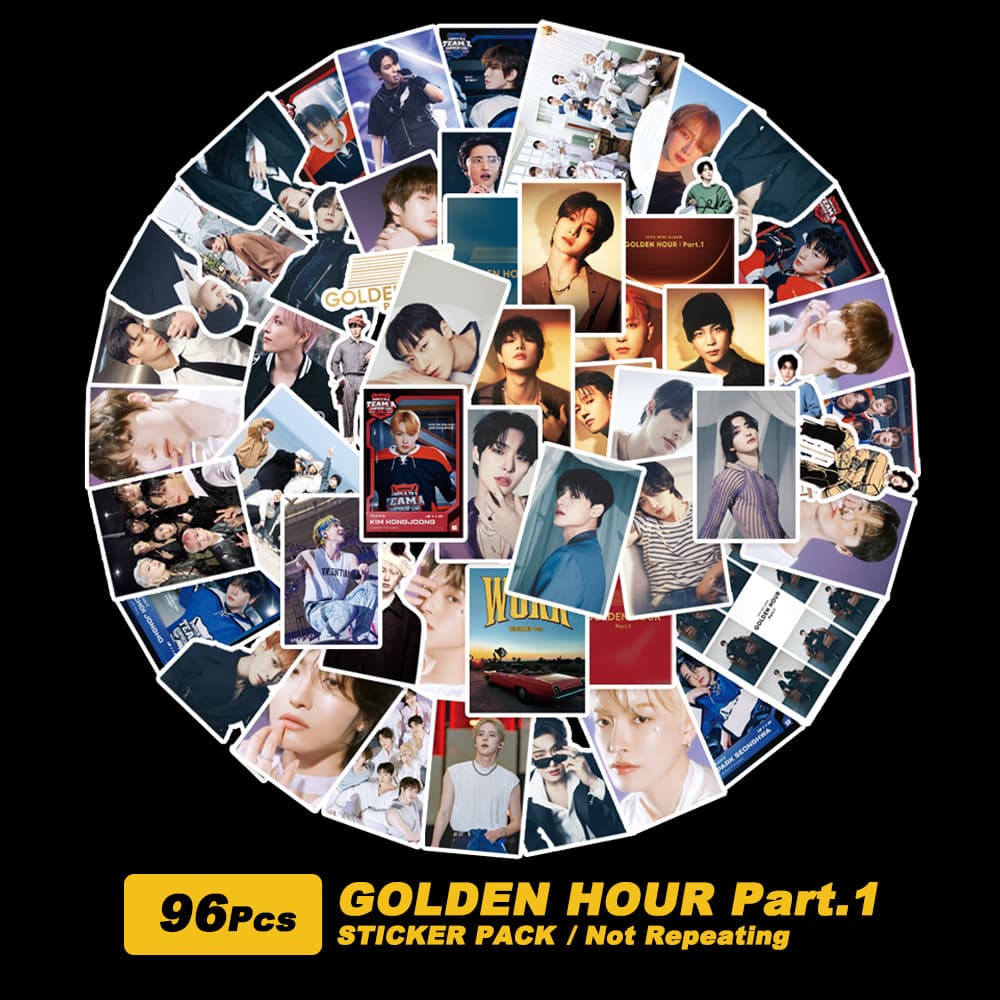 Pre-sale 96 pieces of ATEEZ boy group album GOLDEN HOUR wallet stickers KPOP star peripheral LOMO stickers