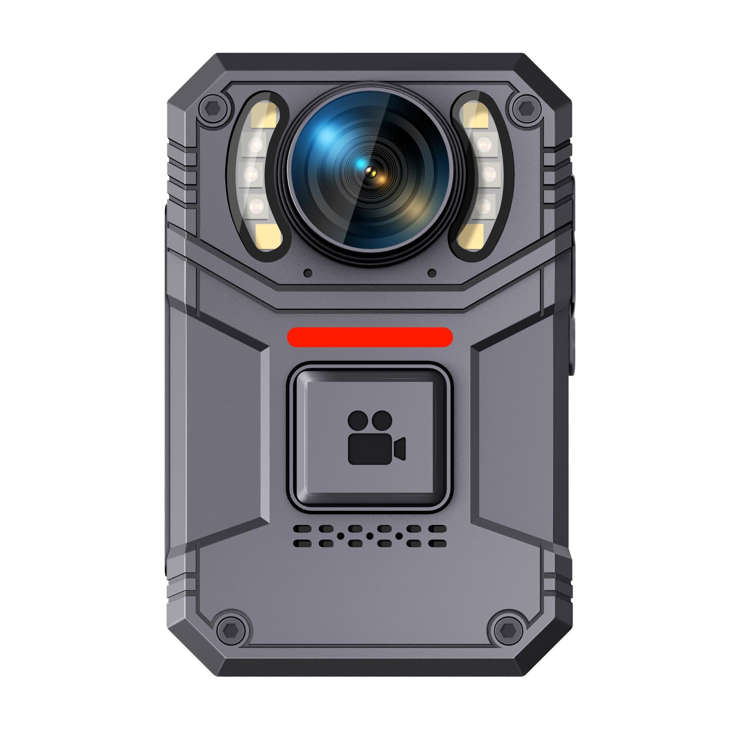 S3 Body-Worn Camera Ultra HD 4K Night Vision, Waterproof Loop Recording, Explosion-Proof with Red/Blue Strobe and White Light, 6-Hour Recording