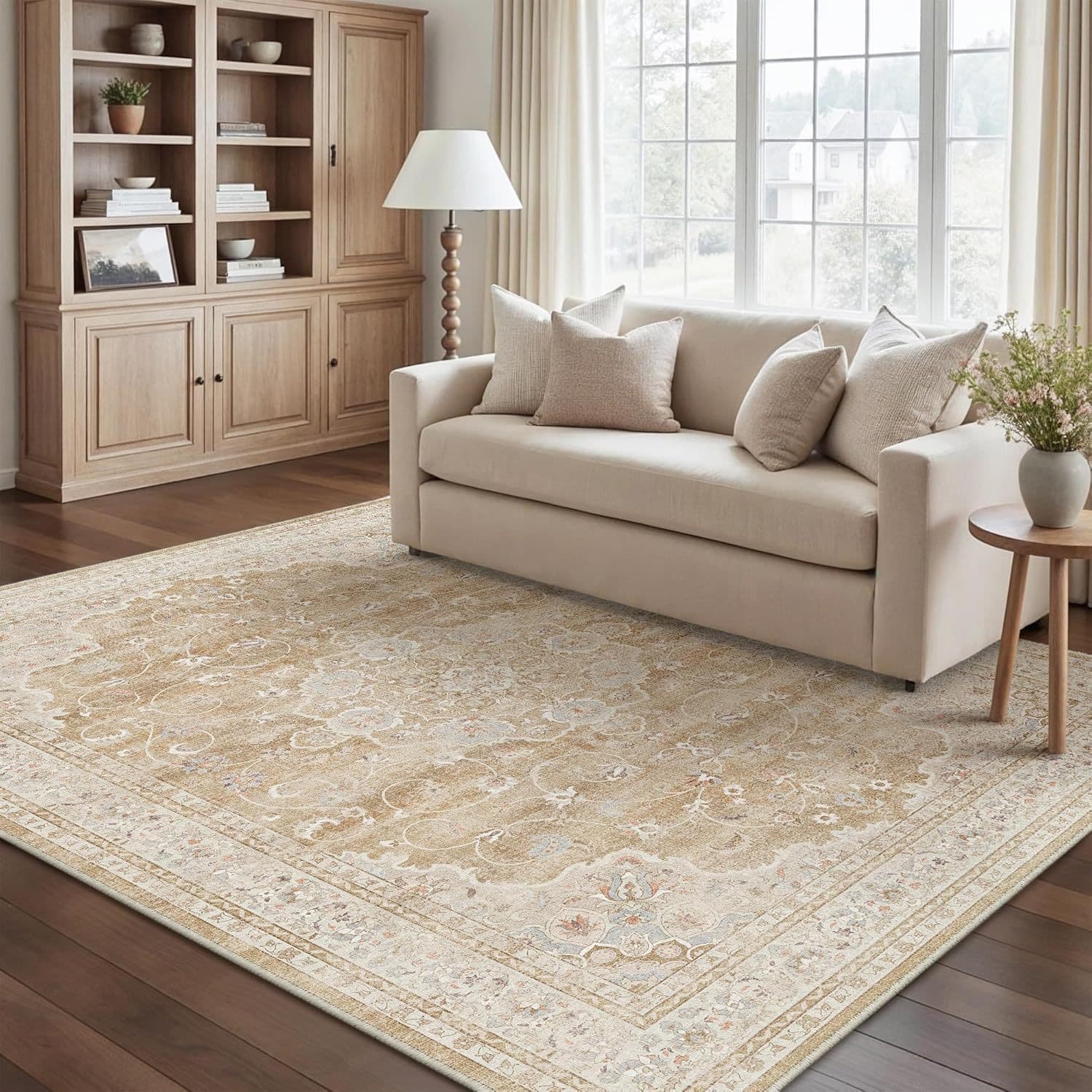 Custom Bohemian Cross-border Faux Cashmere TPR Carpet for Living Room, Entryway, Bedside, Washable Floor Mat