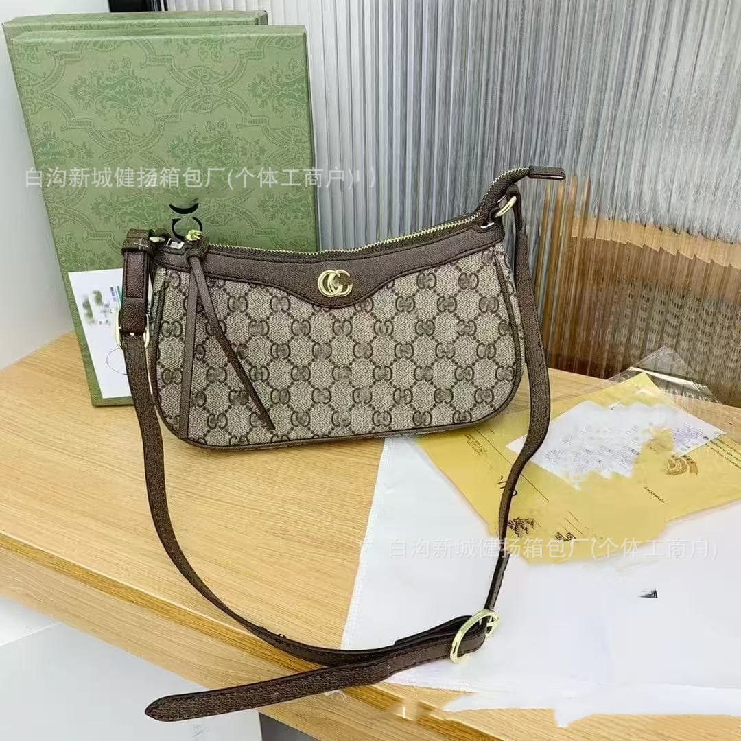 Wholesale 2025 new G family mahjong bag shoulder armpit bag light luxury high quality crossbody bag small square bag plastic packaging