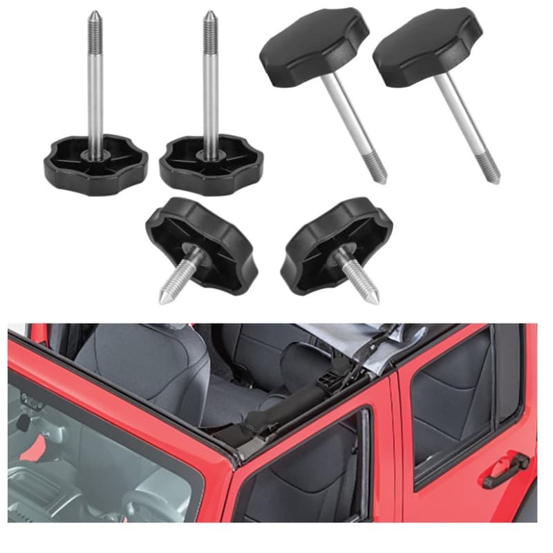 Applicable to 07-18 Jeep Wrangler Jk 4 door soft top window frame/surround knob pin screw bolt