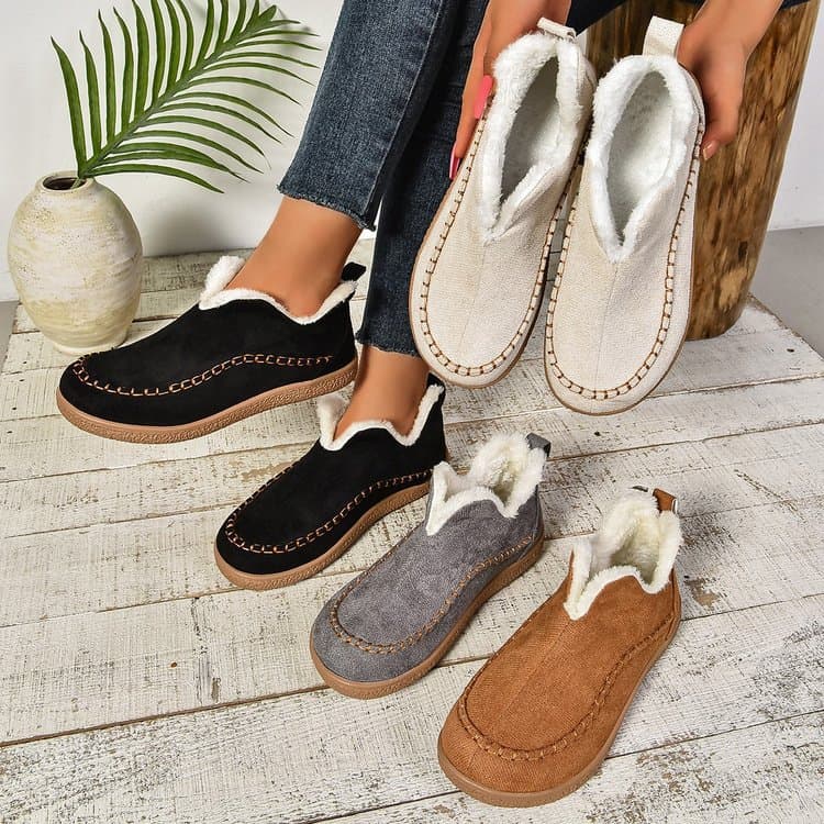 Cross-border Large Size Snow Boots Women Autumn Winter Hot Style Fleece Lined Thick Sleeve Short Boots TEUM Hot Style Cotton Shoes Cotton Boots Women