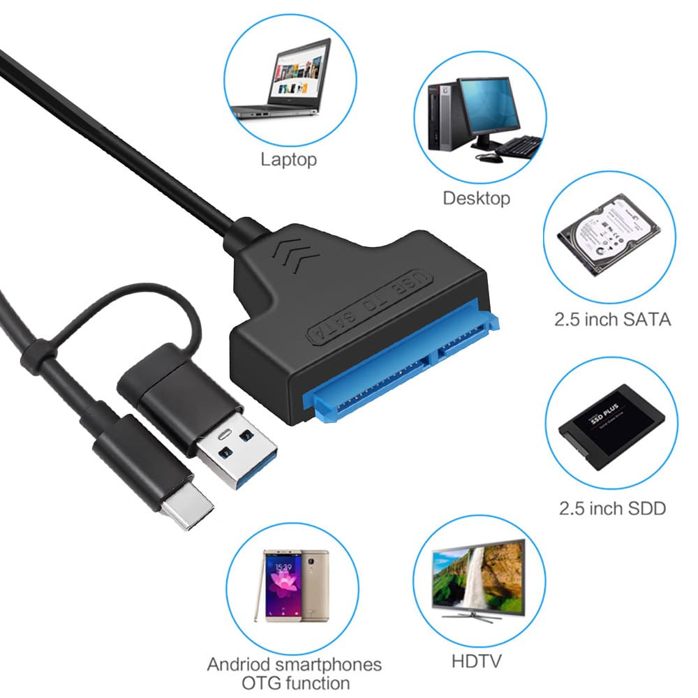 SATA3.0 Adapter Cable Hard Drive to USB Type-C 3.1 Converter