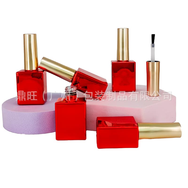 Supply of 12ml empty nail polish bottles, electroplated nail polish bottles, empty manicure bottles, refillable bottles of nail polish