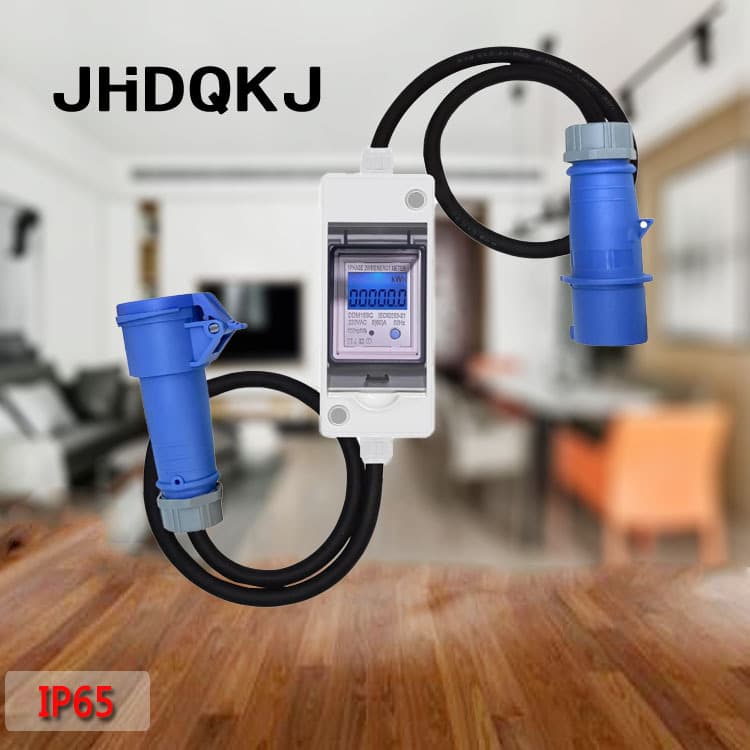 Mobile Meter for EV Charging, Boat, New Energy Vehicle Charging Meter with European CEE Plug, Reset Meter
