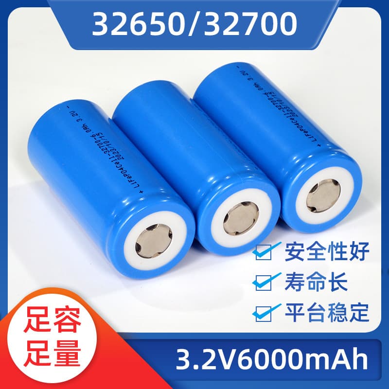 The brand new 32650 lithium iron phosphate power battery features 3.2V cells with large single-cell flat/pointed top capacity of 32700.