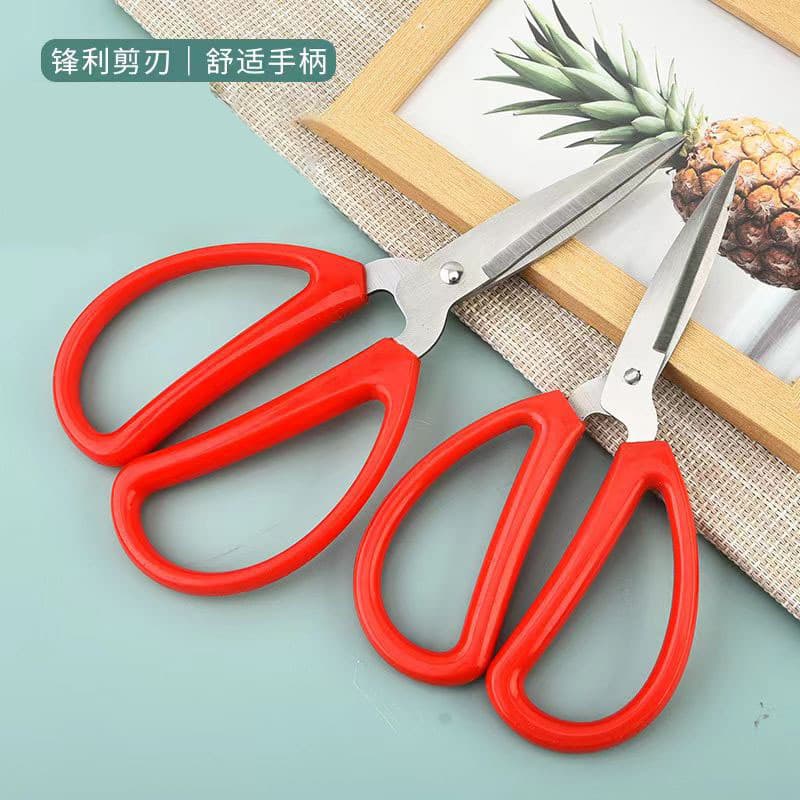 Stainless steel household scissors, red, for weddings and ribbon-cutting ceremonies, civilian and industrial use, sewing thread trimmers, kitchen and office scissors.