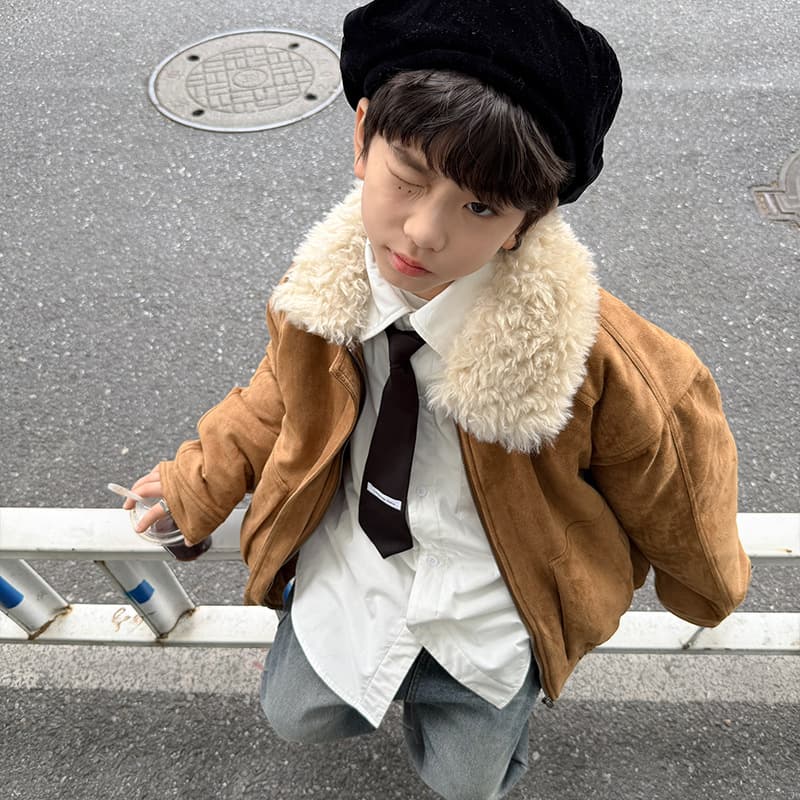 Wholesale Kids' Clothing 2025 Winter New Boys' and Girls' Suede Cotton Jacket, Children's Padded Coat with Detachable Fur Collar