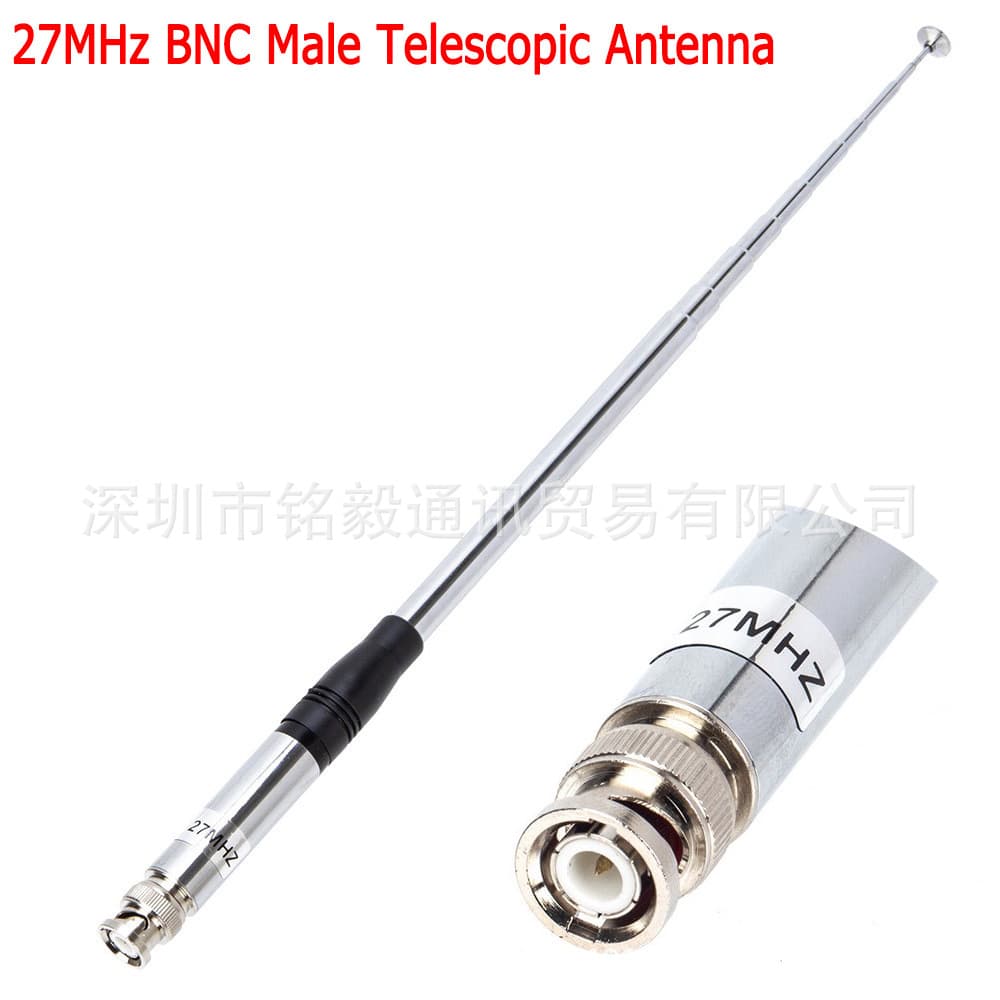 27MHz Handheld Walkie Talkie Antenna BNC Pull Rod Short Wave 26-29MHz Wireless Communication Antenna for Two-Way Radios