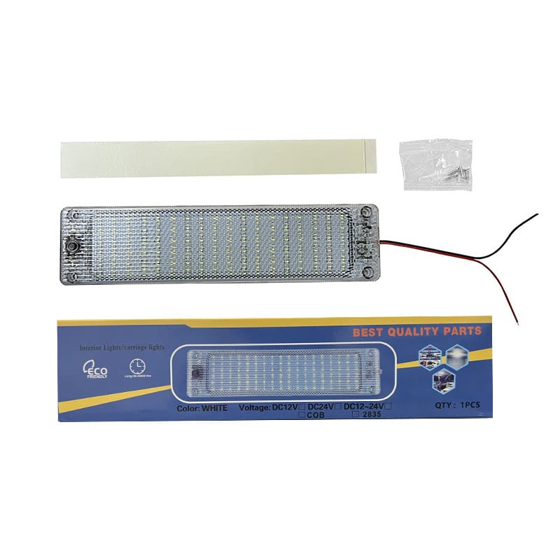24V 10W Truck Interior Light, Cabin Lighting, RV Ceiling 108 LEDs, Car 12V Reading Light 2835