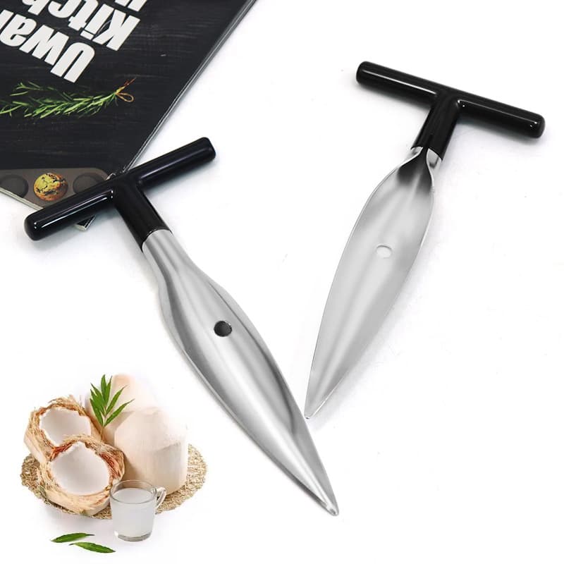Factory wholesale stainless steel coconut opener, outdoor camping coconut meat extractor, coconut shell hole opener, small coconut opening tool