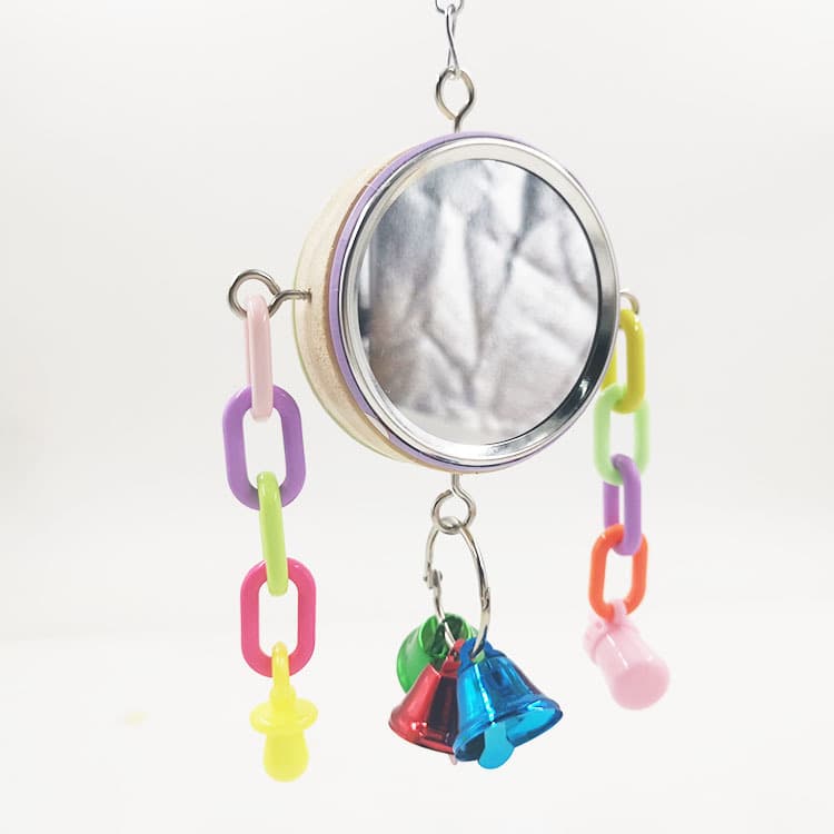 Parrot Chewing Toy, Mirror Toy, Chain Bird Toy, Parrot Bell, Chain Hanging Ornament, Parrot Toy