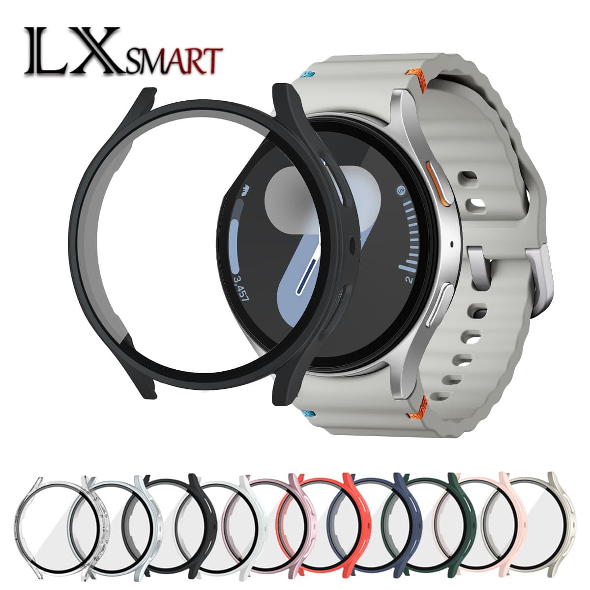 Compatible with Samsung Galaxy Watch 7 FE frosted watch case, watch 6/5/PC case and screen protector.