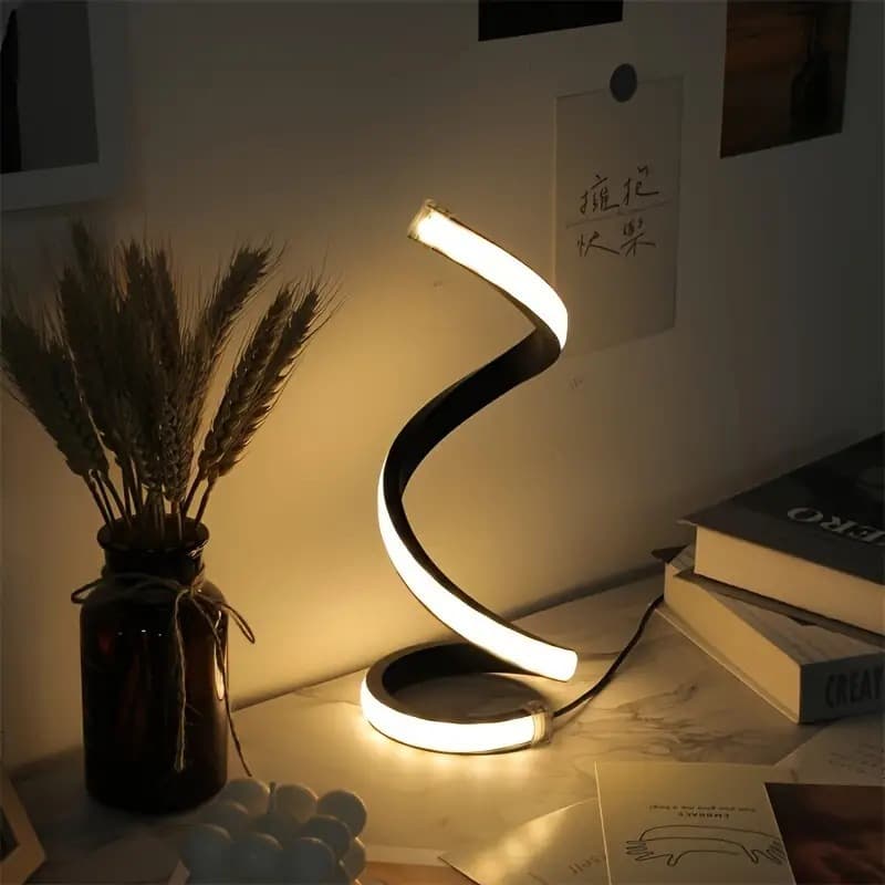 Creative Flexible Snake-shaped Unique Table Lamp Three-color Stepless Dimming Plug-in Night Light Bedroom Bar Decor Ambiance Lamp