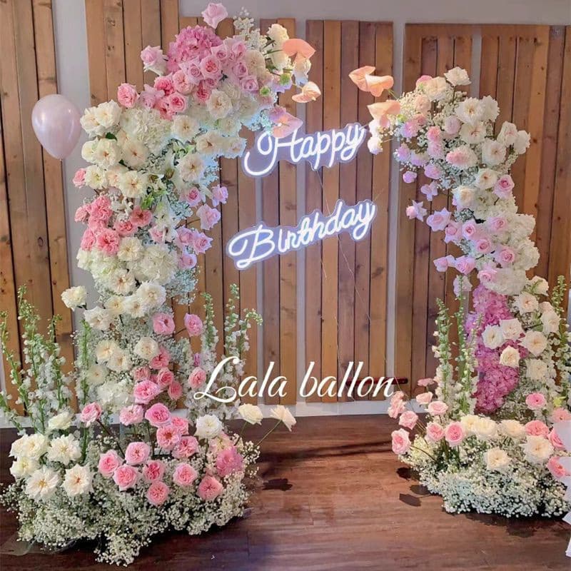 Customized new wedding props ox horn door wrought iron floral arch shelf curved outdoor terrace wedding icon