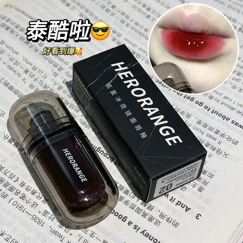 HERORANGE~Misty Ice Night Mirror Lip Glaze Long-Lasting Non-Fading Natural Nude Brightening Watery Glass Lip Gloss