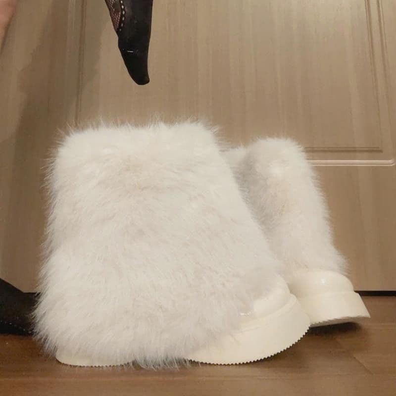 Ankle Boots Martin Boots Thick Sole Winter Boots 2024 New Lined Anti-Slip Warm Fuzzy Winter Super Popular Petite Women's