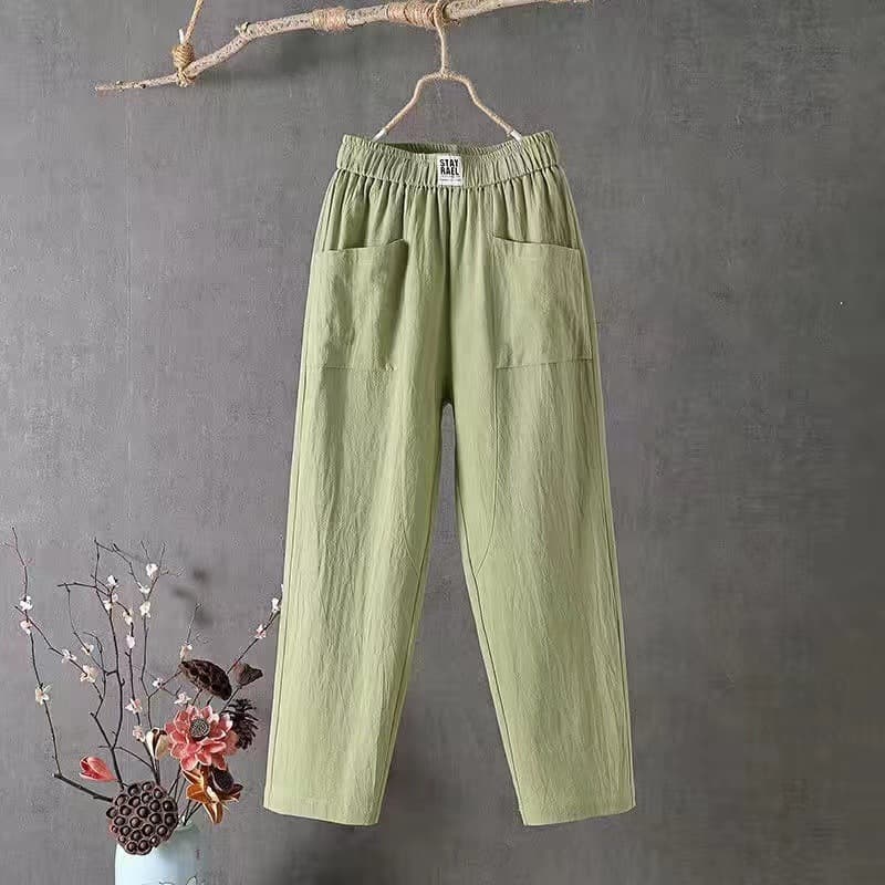 European and American cross-border new casual pants for women in summer, loose slimming straight pants, nine-point harem pants, trendy color