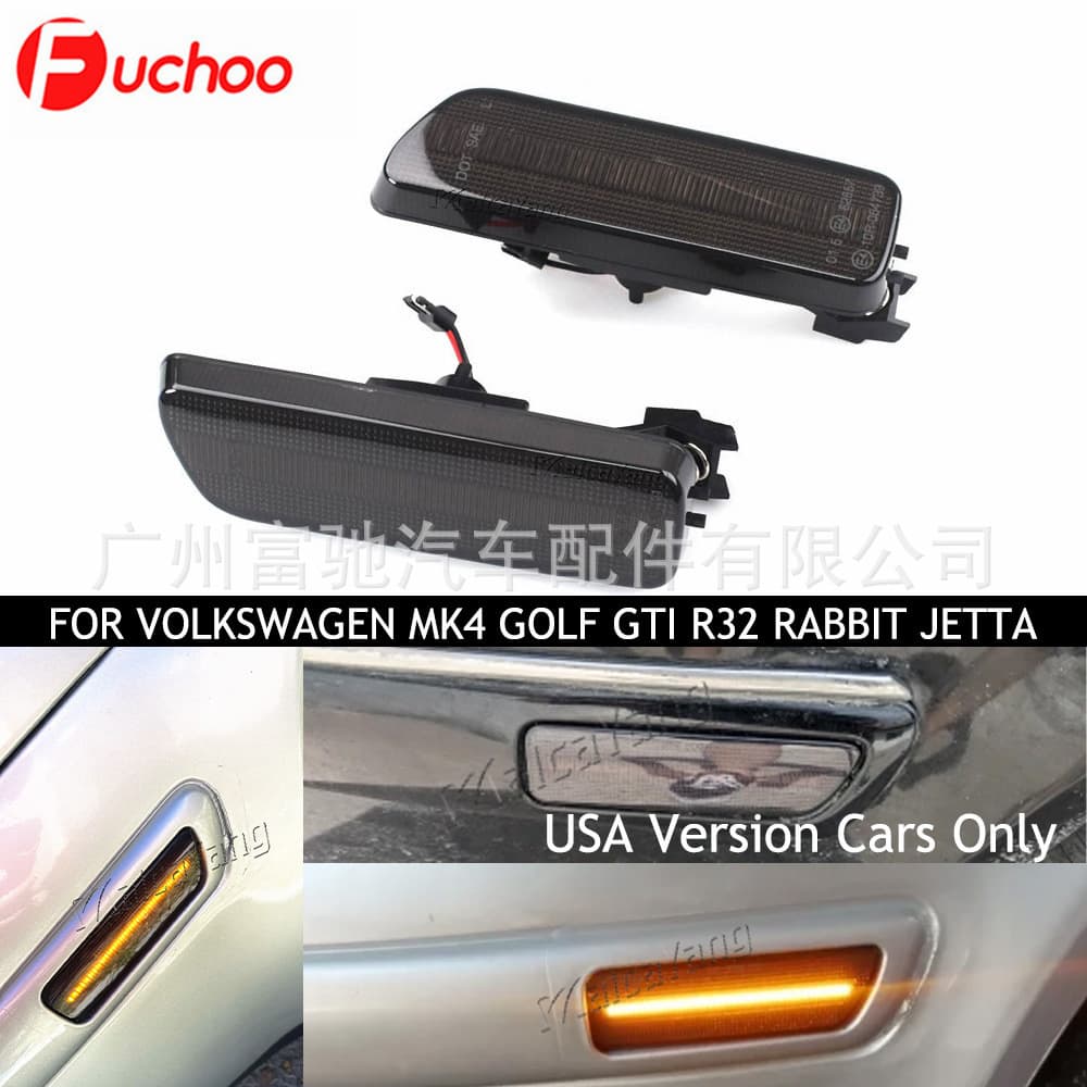 LED Side Marker Light Front Bumper Edge Light for Volkswagen Golf 4 Jetta MK4 99-05 Models