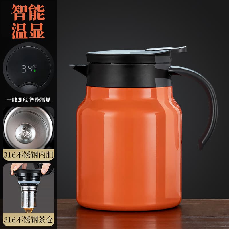 Intelligent temperature-controlled, heat-preserving, stainless steel teapot for home use, suitable for brewing aged white tea. 316 wholesale.