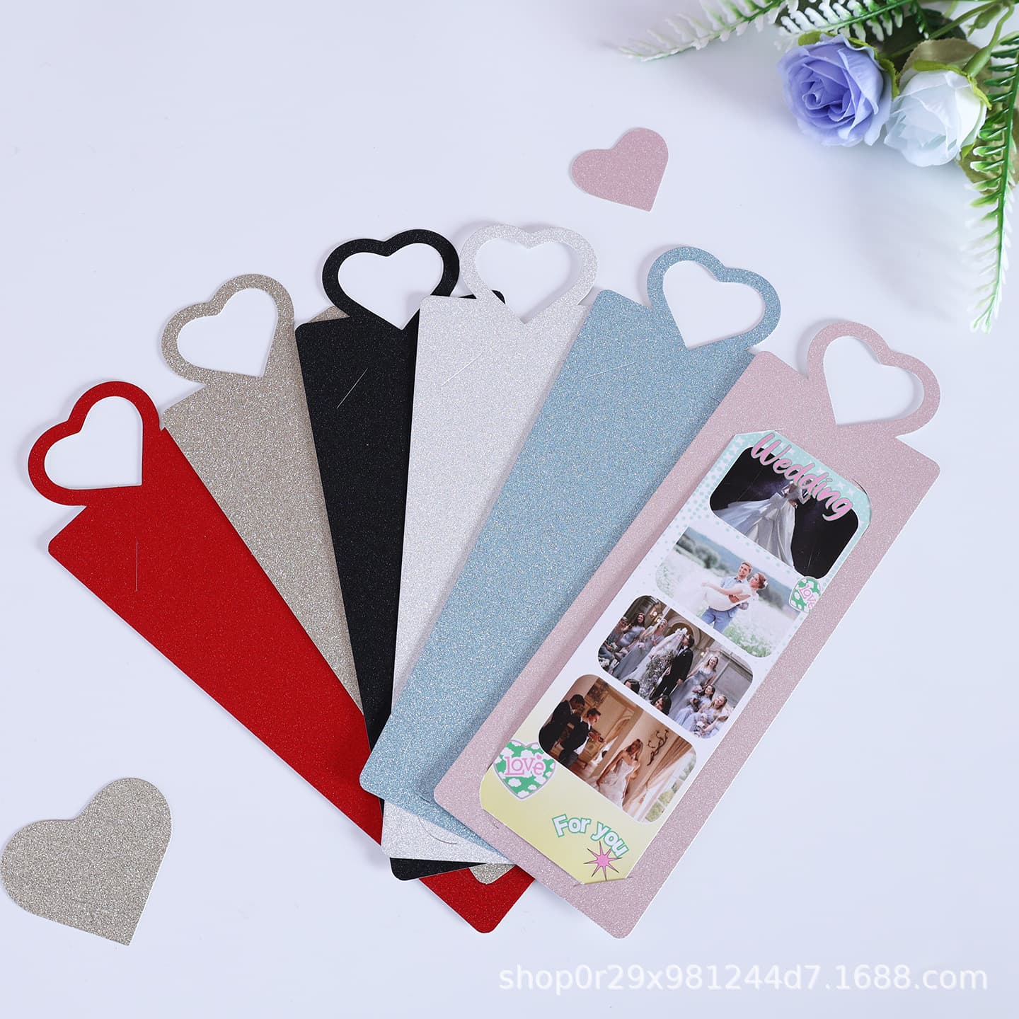 Cross-border photobooth 2*6 inch photo back card wedding photo booth decorative flash card polaroid card holder