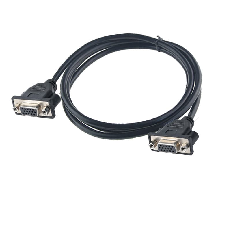 VGA Female to Female Adapter Cable 15-Pin to 15-Pin Computer Monitor HD Extension Cable Copper Wire for Desktop