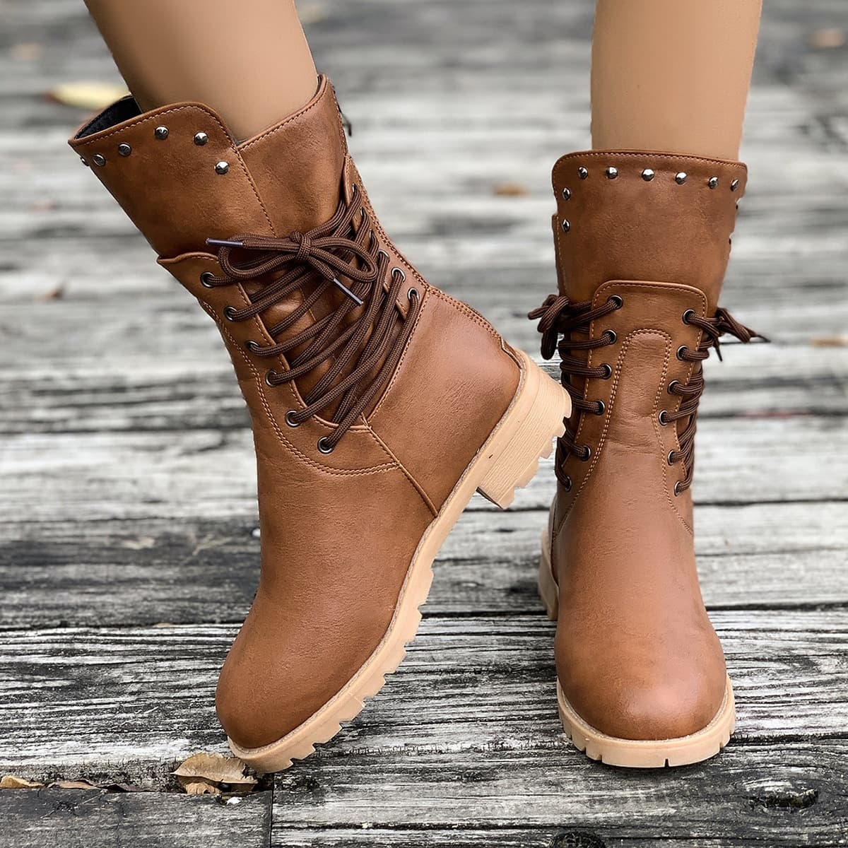 European and American Cross-Border British Style 2025 Cross-Border Foreign Trade Short Boots, Plus Size, Back Zipper, Winter, European and American Women's, Plus Size Wholesale