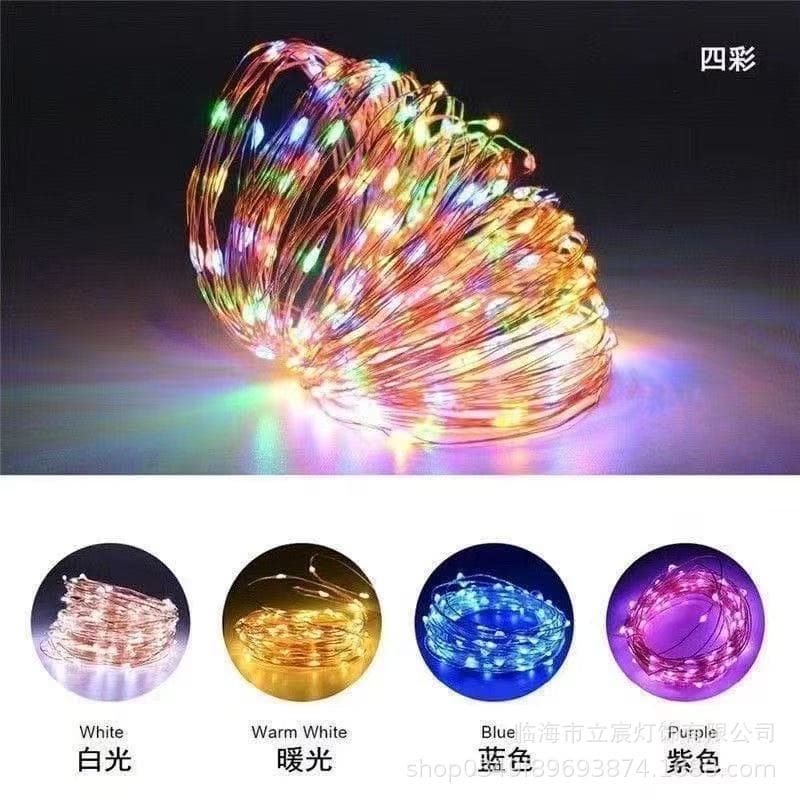 Cross-Border Supply of Solar Led String Lights for Outdoor Courtyard Waterproof Copper Wire Lights, Garden Christmas Camping Holiday String Lights