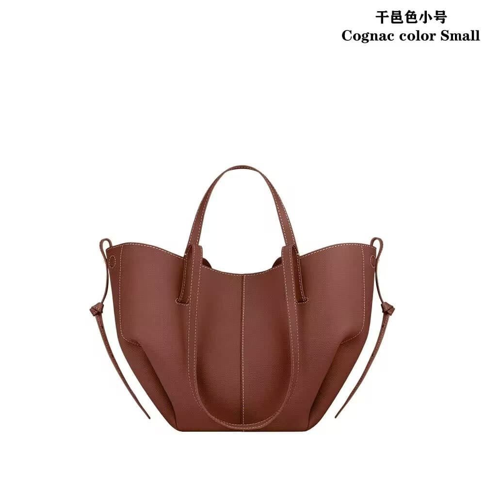 Cross-border Polene Tote Bag Large Capacity Commuter Bag Handbag Crossbody Bag Women's Genuine Leather Fashion Shoulder Bag