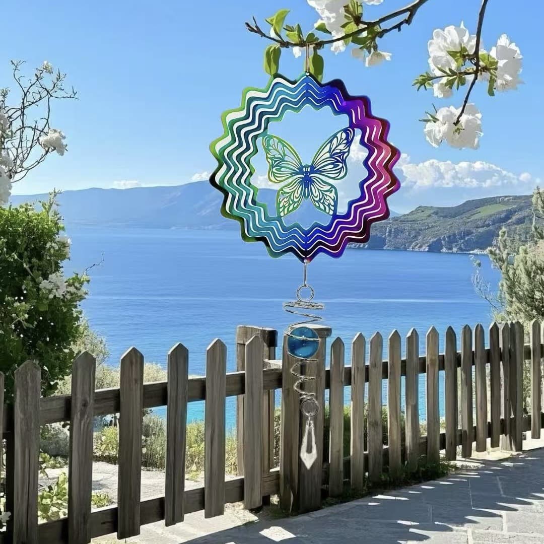 Stainless Steel Wind Spinner 3D Spiral Tail Stabilizer Pendant DIY Wind Chime Kit