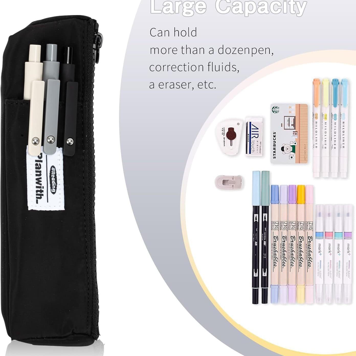 Cross-border Notebook Pencil Case Zipper Pencil Pouch Can Be Used as Makeup Bag Simple Easy to Carry Easy to Clean