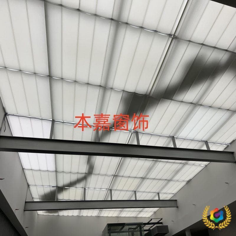 ✅Sunroom sunshade ceiling curtain, manual sunshade ceiling curtain, heat-insulating glass room folding sunshade ceiling curtain