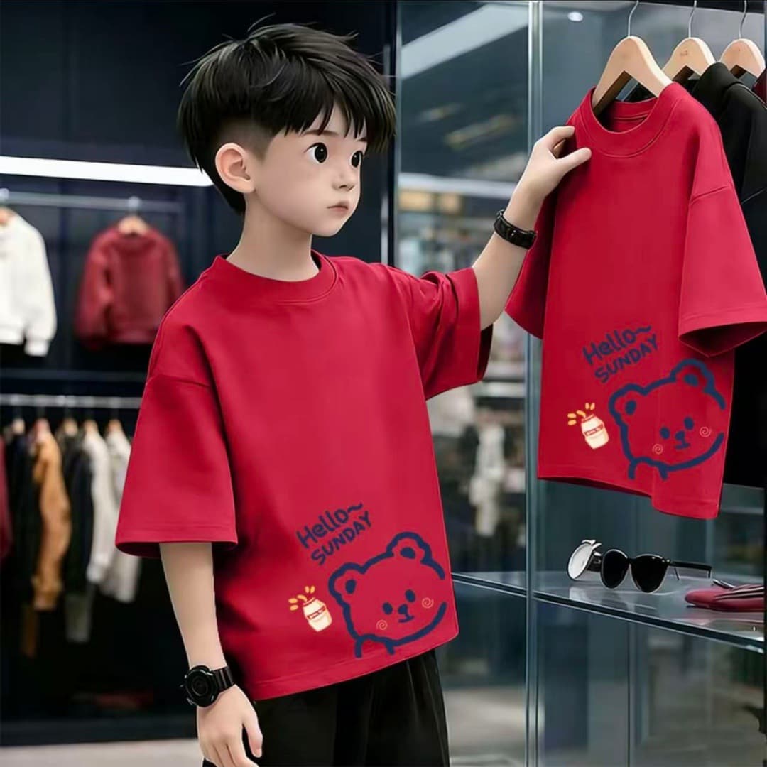 Trendy Kids Short Sleeve T-Shirt Cotton 2026 Summer New Style Boys and Girls Base Layer Middle and Big Kids Versatile Half Sleeve Top