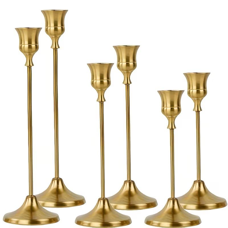 Vintage European Style Decorative Horn Bell Candle Holder, Light Luxury Nordic Metal Iron Candle Stand