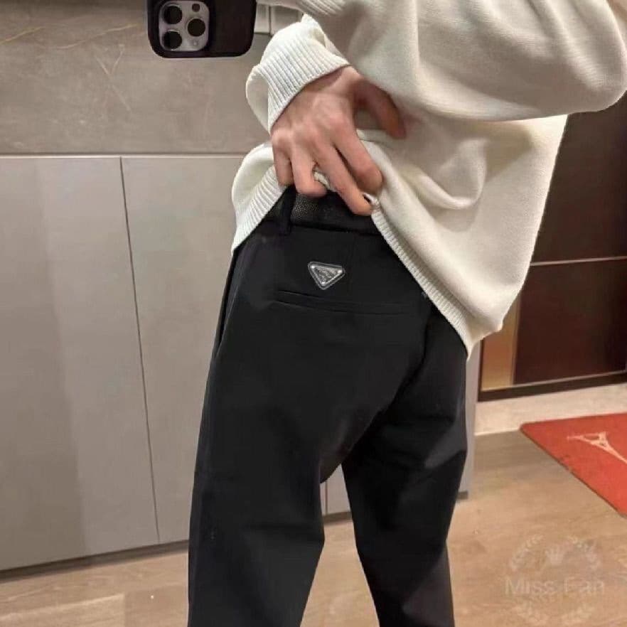 Light Luxury Men's Business Casual Straight-Leg Pants, High-Quality Minimalist Gentleman Dress Trousers, Fashionable Tapered Long Pants