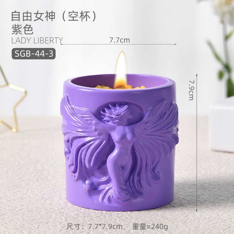 Lexin Scented Candle Gypsum Cup Aroma Crystal Container Ornament Renaissance Series Gift Box Cross-border Exclusive