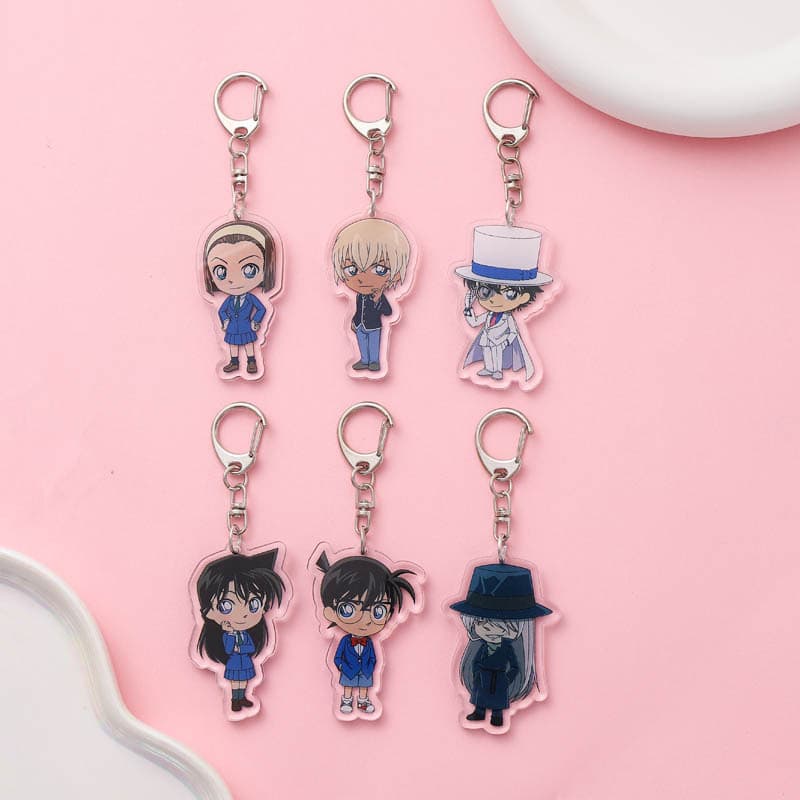 Detective Conan Acrylic Keychain Kudo Shinichi Anime Merch Cartoon Cute Pendant Keychain Gift