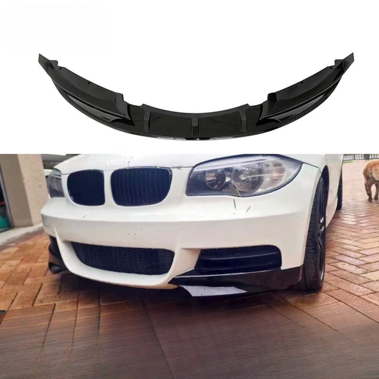 For BMW 1 Series E82 4-Piece Front Lip MP Style 2008-2011 Gloss Black Front Lip Small Body Kit