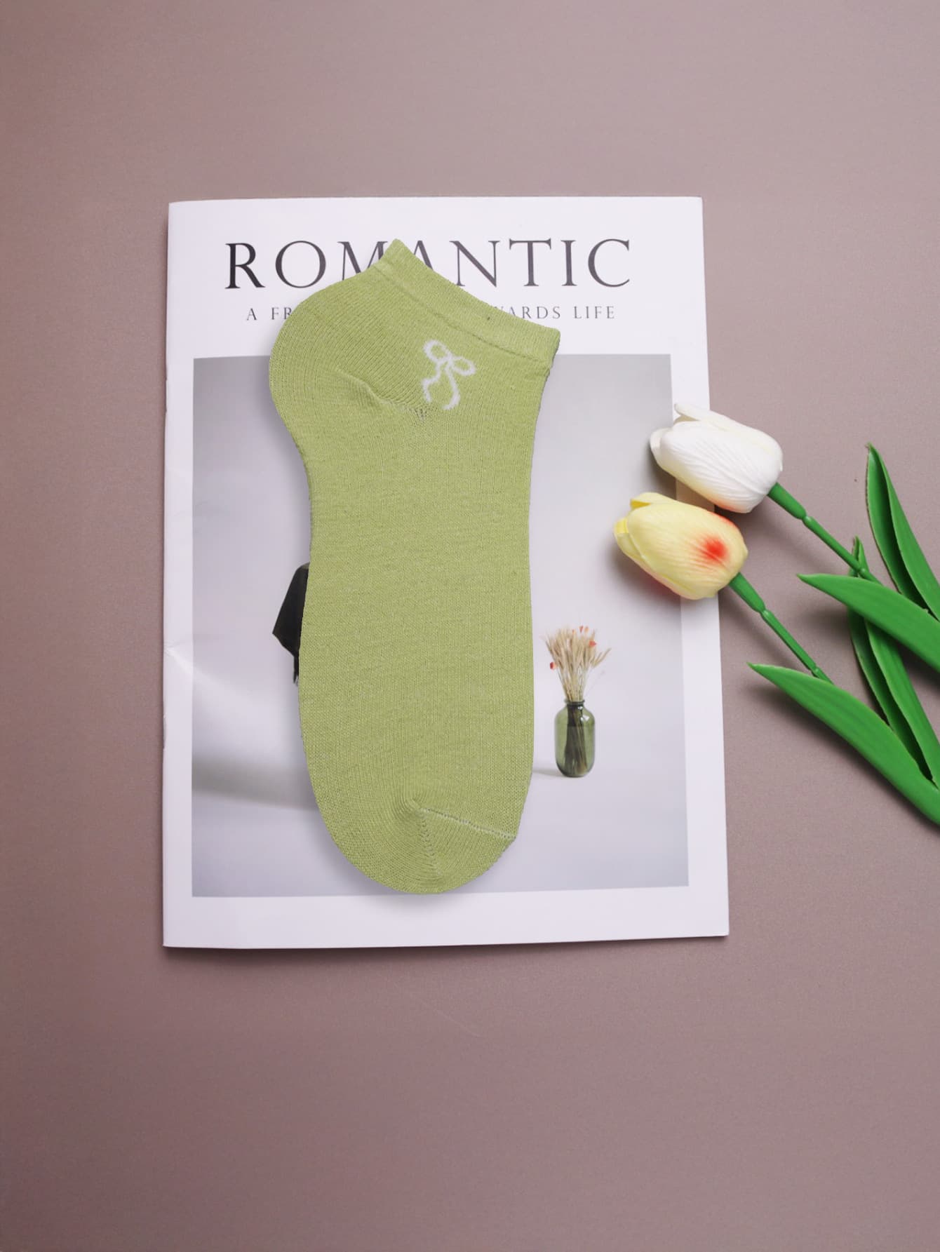 Korean Style New Fashion Cartoon Cute Women's Socks Candy Color Solid Color No-Show Socks Bowknot Summer Short Socks Factory Wholesale