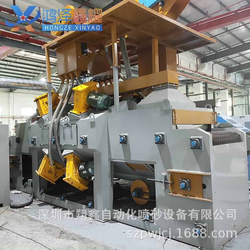 Mesh belt-type shot blasting machine for steel plates, profiles, stainless steel rust removal, descaling, renovation, shot blasting cleaning machine manufacturer