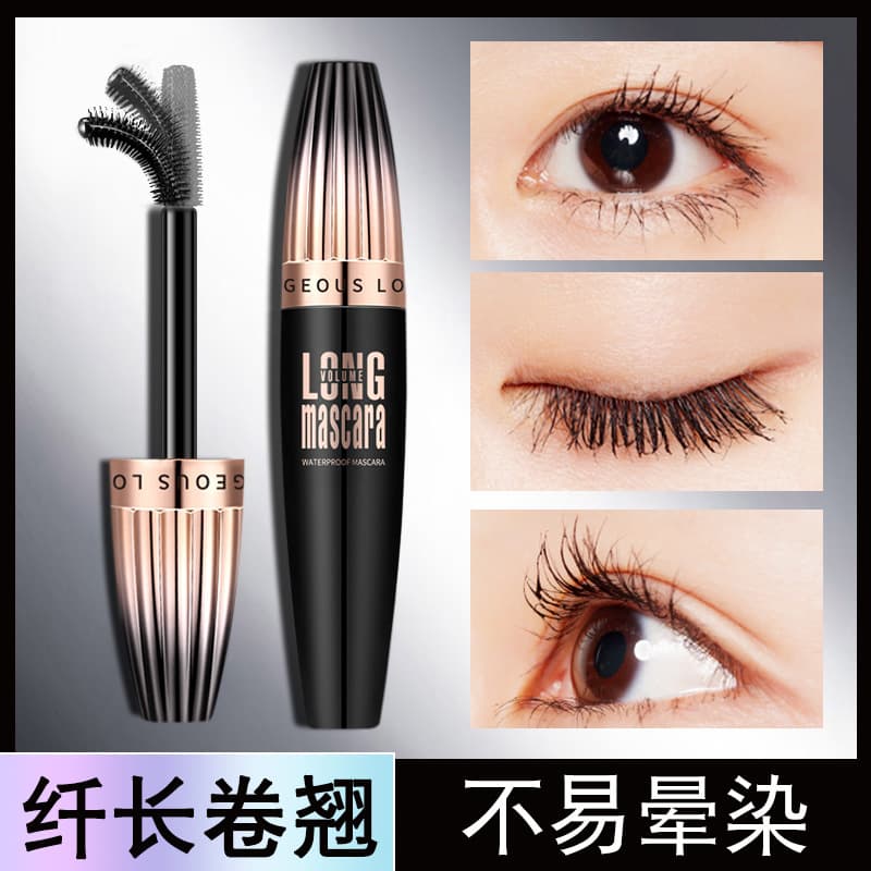 MACFEE 4D Large Brush Mascara Waterproof Long Curl Mascara Not Easy to Smudge Cross-border Makeup