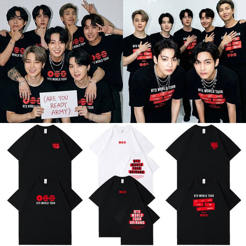 BTS 2026 World Tour Concert Merchandise Short Sleeve T-Shirt 230g Heavyweight Printed Cotton