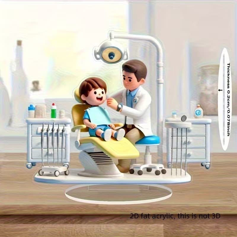 Creative Dentist Dental Desktop Ornament 2D Acrylic Stand Children's Dental Clinic Decoration Small Gift Craft
