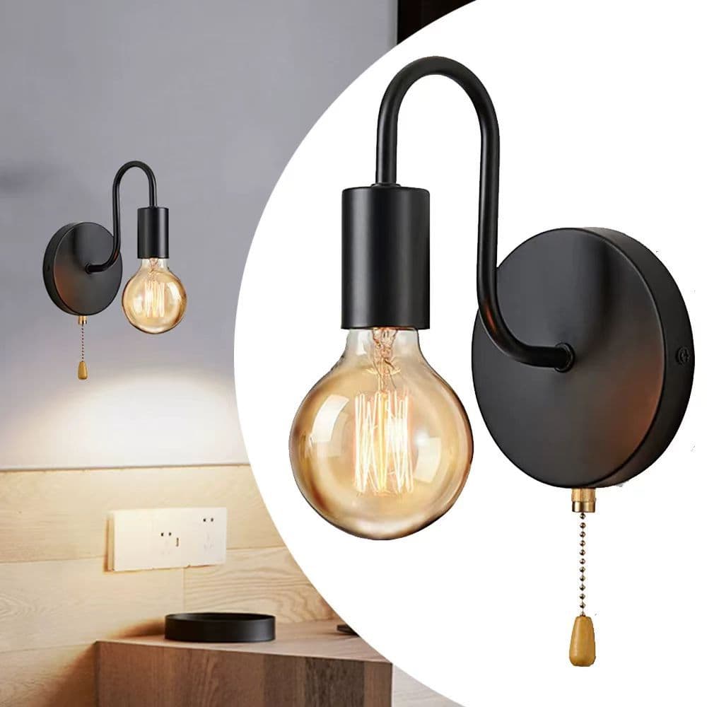 Cross-border American-style wrought iron wall lamp, retro creative background wall light, hallway balcony light, stylish bedroom bedside wall lamp
