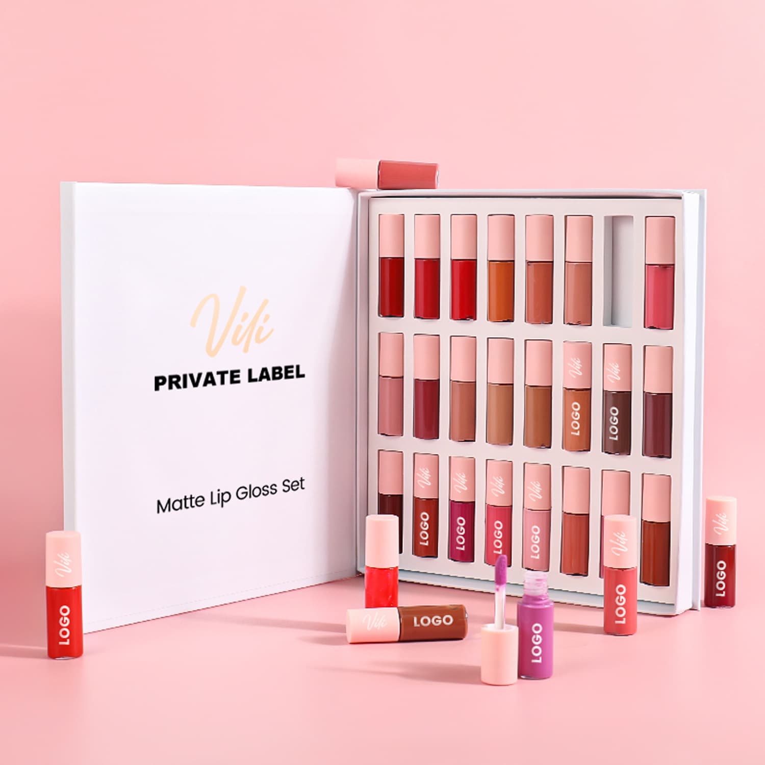 Cross-border popular mini bottle lip gloss set without logo lip glaze manufacturer foreign trade wholesale Lip Gloss Set