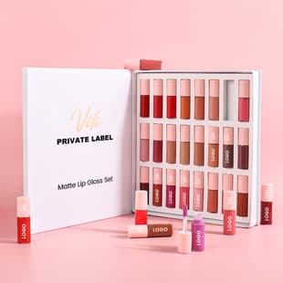 Cross-border Hot Selling Mini Bottle Lip Gloss Set, No Logo, Lip Gloss, Factory Wholesale, Lip Gloss Set